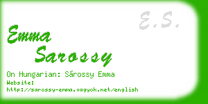 emma sarossy business card