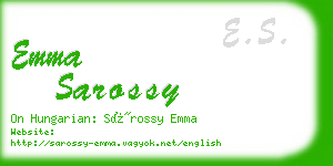 emma sarossy business card